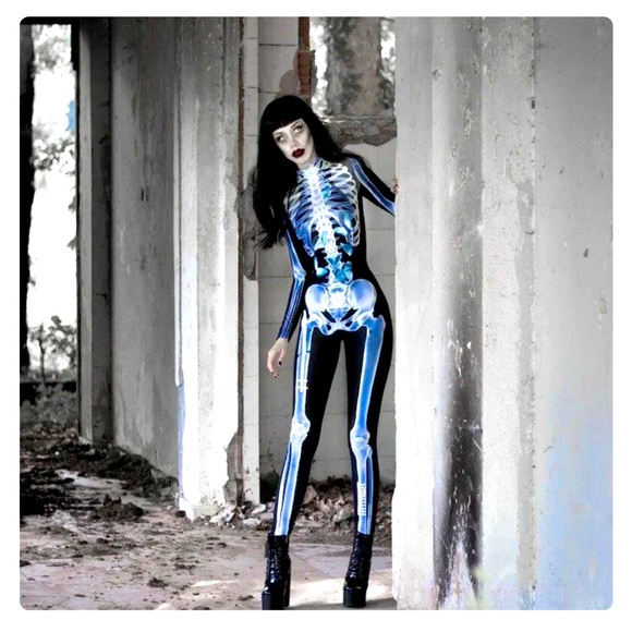 NWT women’s Halloween costume full skeleton bodysuit - Picture 1 of 6